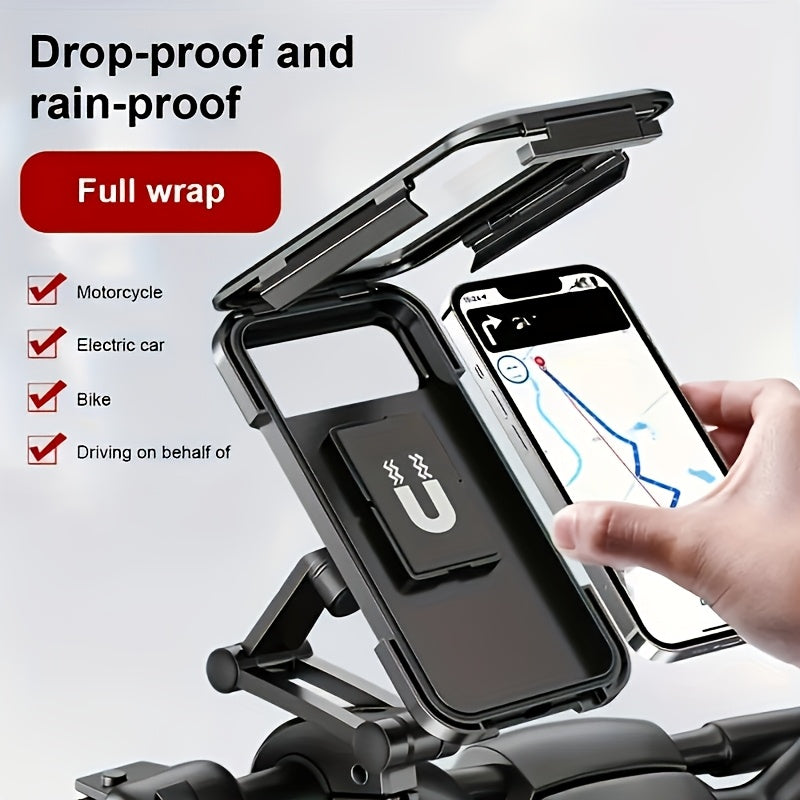 Su keçirməz motosiklet telefon saxlama , l, maqnit dizayn, yağış keçirməz navigasiya tutucusu velosipedlər və skuterlər üçün - İdeal GPS navigasiya, motosiklet aksessuarları | Müasir motosiklet avadanlığı