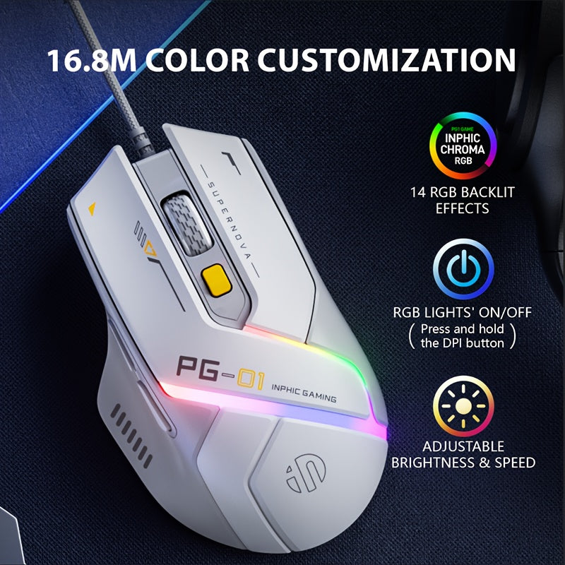 Mouse RGB Arxa İşıqlandırma, Optik İzleme, USB Qoşulma,, Batereya Tələb Olunmur