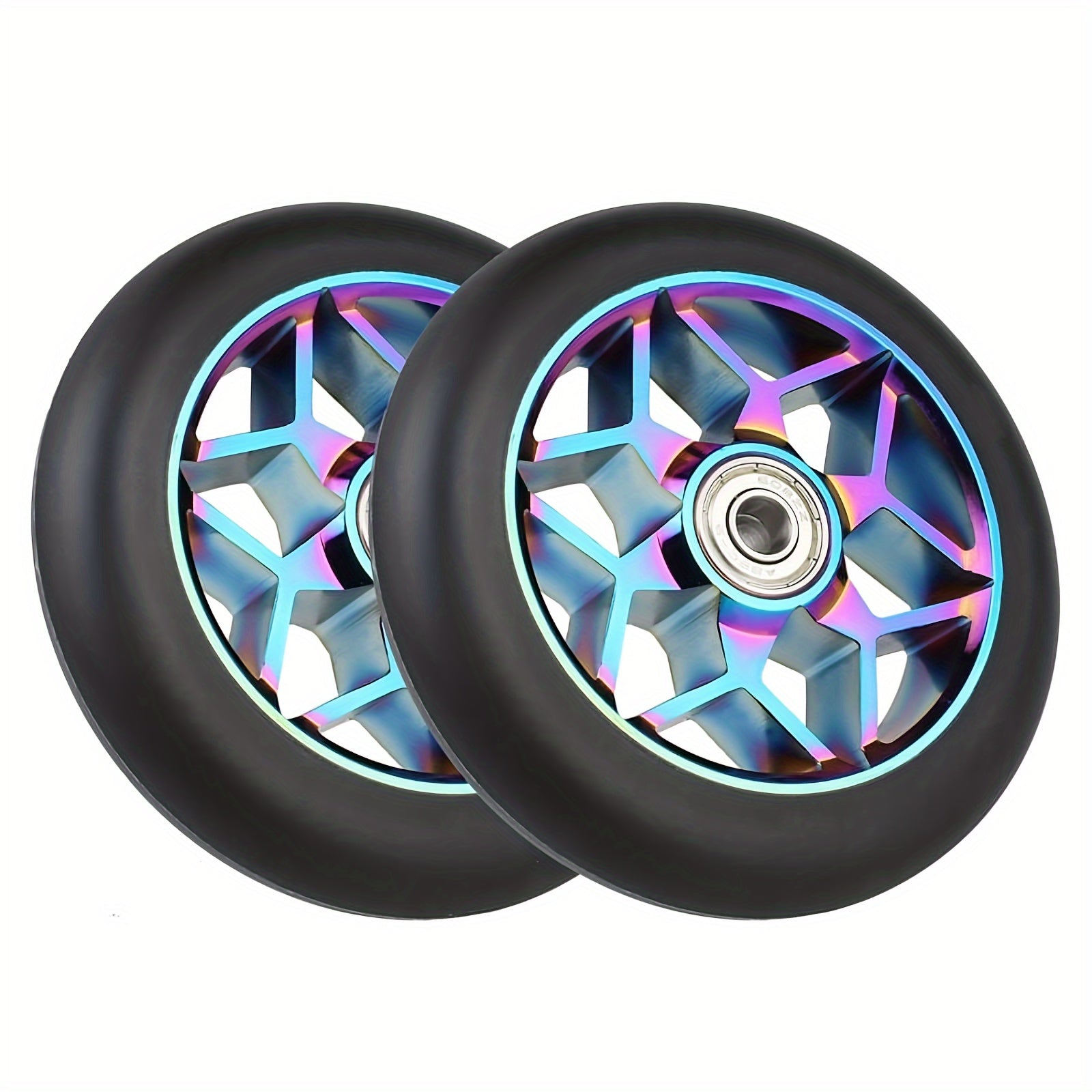 SIQIRAZ 2 ədəd 110mm Çoxrəngli Scooter Təkərləri ilə Rulmanlar - Pro & Kick Scooterlər üçün Uyğundur