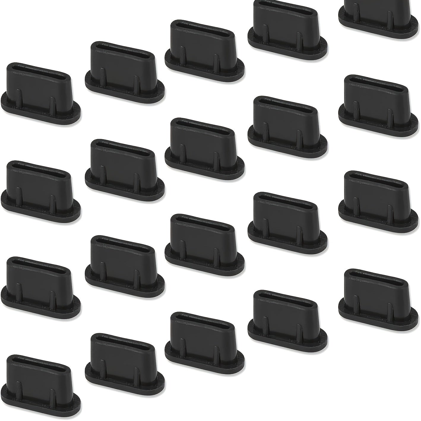 20 ədəd USB-C Toz Tıxacı, iPhone 15 Pro Max, Samsung Galaxy S24, S23, S22, S21, S20, A53, Note 20, Pixel, MacBook, Laptop, Mobil Telefon ilə Uyğun, Hər Növ USB Type-C Şarj Portu üçün Uyğun - Qara