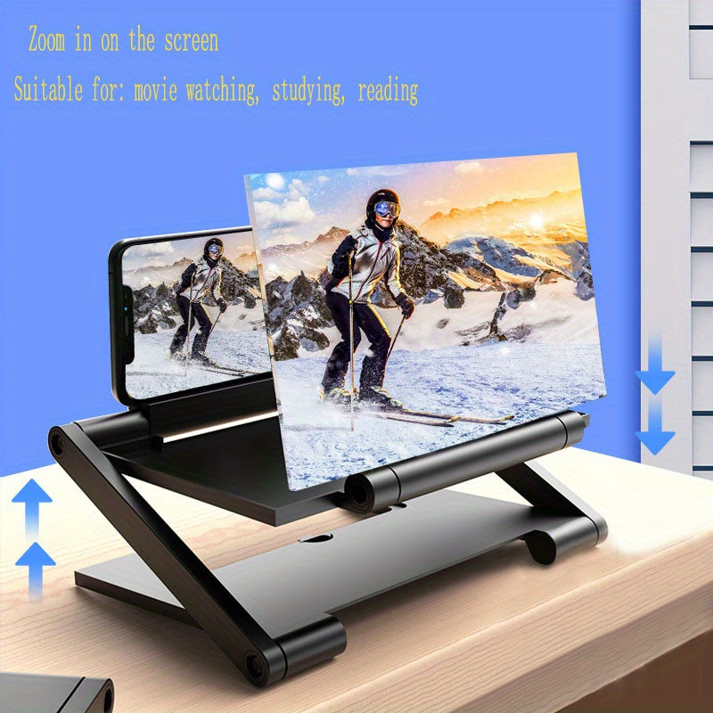 Ultra HD Celly Telefon Ekranı Amplifikasi, Qatlanan Portativ Masaüstü Stend, Tənzimlənən Hündürlük, Batareya Tələb Edilmir, Film və Video Baxmaq üçün Təkmilləşdirilmiş Təcrübə