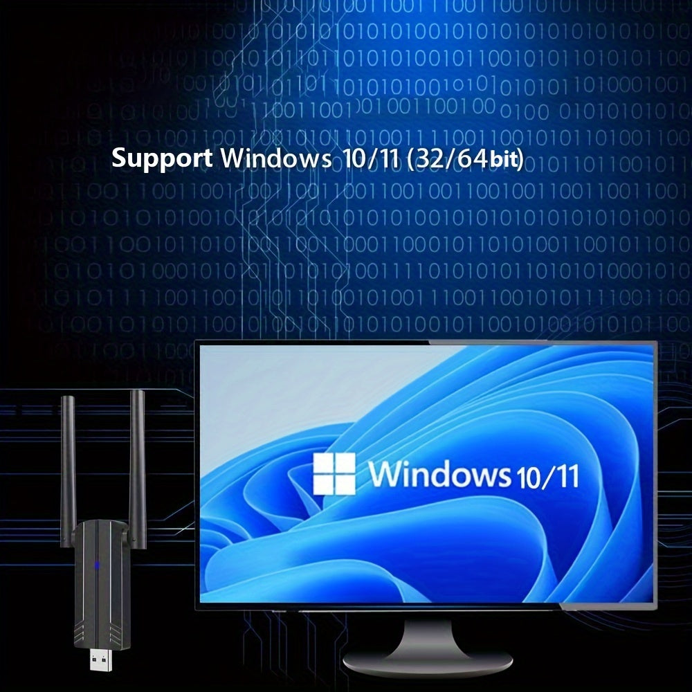PC üçün 1800Mbps Simsiz Adapter, USB WiFi 6 Adapteri - 802.11ax USB WiFi Adapteri, Masaüstü və Noutbuk üçün AX1800 İkiqat Bantlı WiFi Adapteri, Windows 7/10/11 üçün WiFi Donglu, PC Kompüteri üçün Simsiz Şəbəkə Adapteri