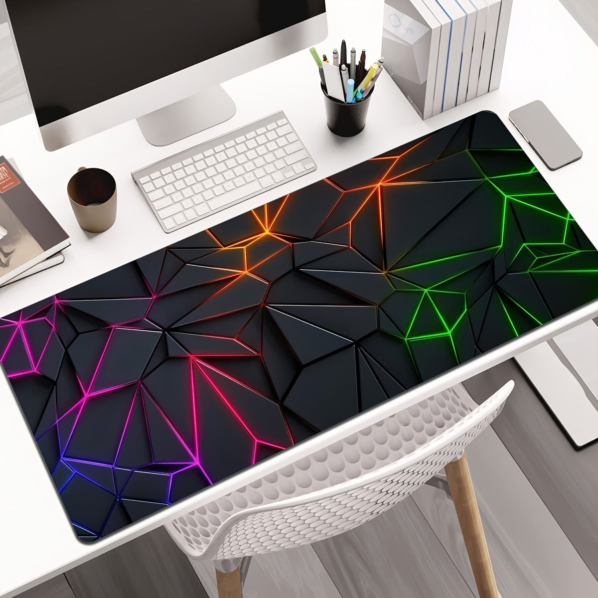 1 ədəd Davamlı böyük siçan altlığı Stil Geometrik dizayn Masa altlığı Kompüter Klaviatura Siçan Laptop Oyun altlığı - suya davamlı və sürüşməyən - Oyunçular/ofis və dərs aksesuarları üçün uyğundur