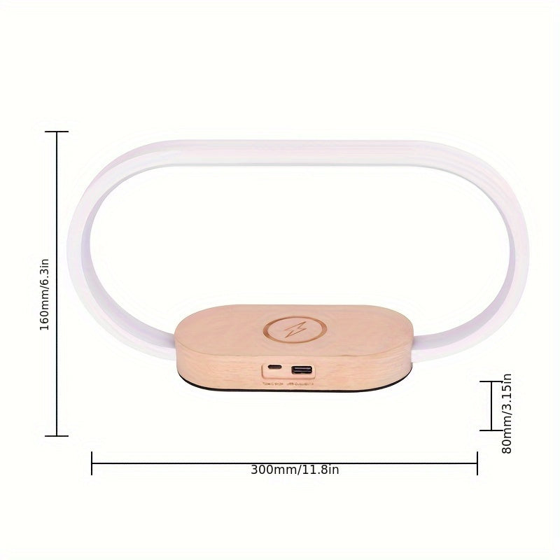 Çoxfunksiyalı Simsiz Şarj və LED masa lampası, 10W gücündə yükləmə stansiyası, USB portu