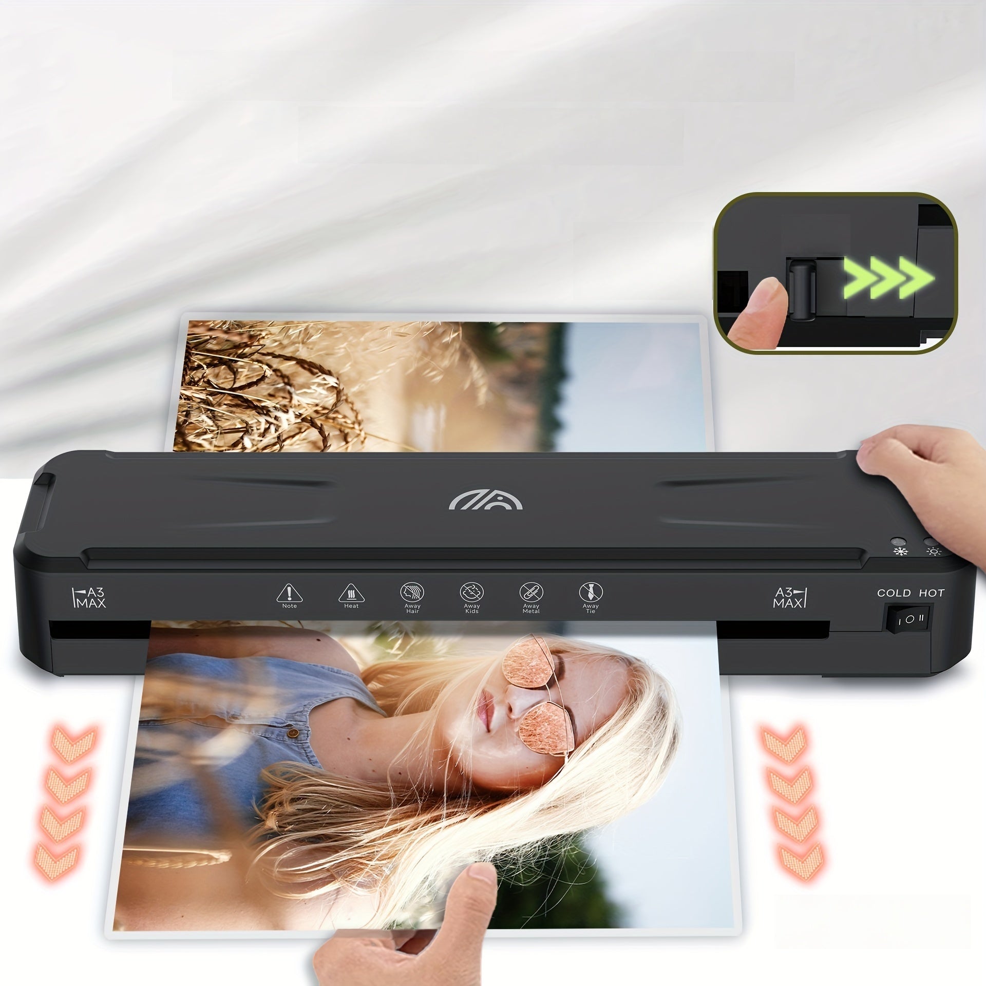 A3 Laminator Maşın - A3/A4/A5/A6 Ölçüləri üçün Soyuq & Termal Laminasiya