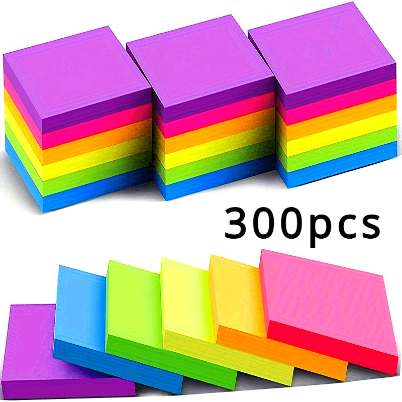 300 ədəd özəl yapışqanlı qeydlər dəsti - Parlaq neon rənglər