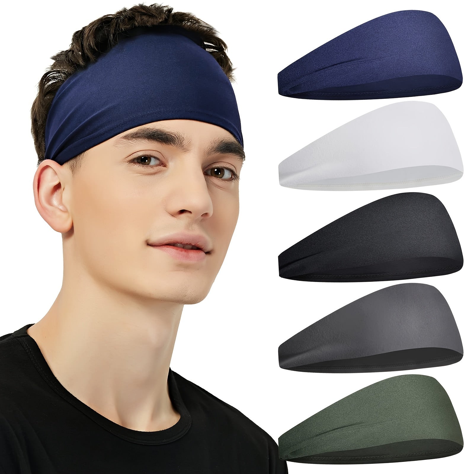 Kişilər üçün İdman Qalstukları - Nəmlənməyən, Təhlükəsiz Fit, Qaçış, Fitnes, Basketbol, Tennis üçün Hava Materialı - Kişilər və Qadınlar üçün Tənzimlənən