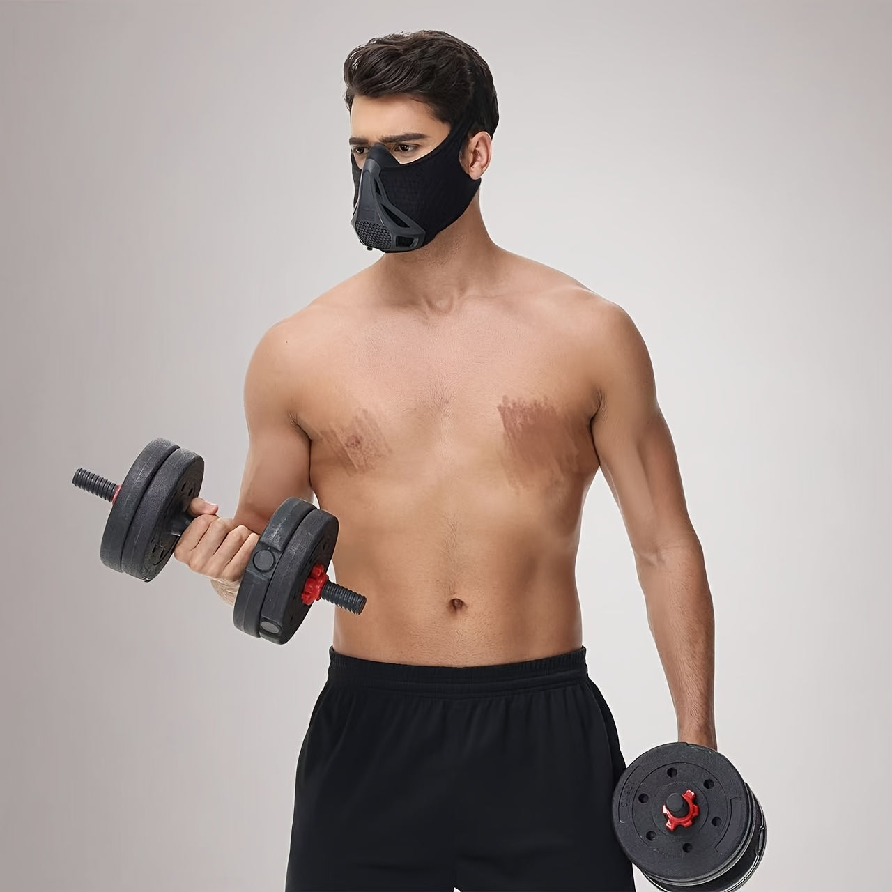 Kardio Təlim Maskası, Nəfəs Alabilen Fitnes Məşq Geyimi, Yüngül Atletika, İdman Təlimi üçün - Tənzimlənən Uyğunluq, Artırılmış Dözümlülük