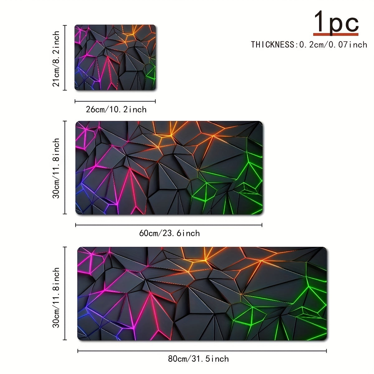 1 ədəd Davamlı böyük siçan altlığı Stil Geometrik dizayn Masa altlığı Kompüter Klaviatura Siçan Laptop Oyun altlığı - suya davamlı və sürüşməyən - Oyunçular/ofis və dərs aksesuarları üçün uyğundur